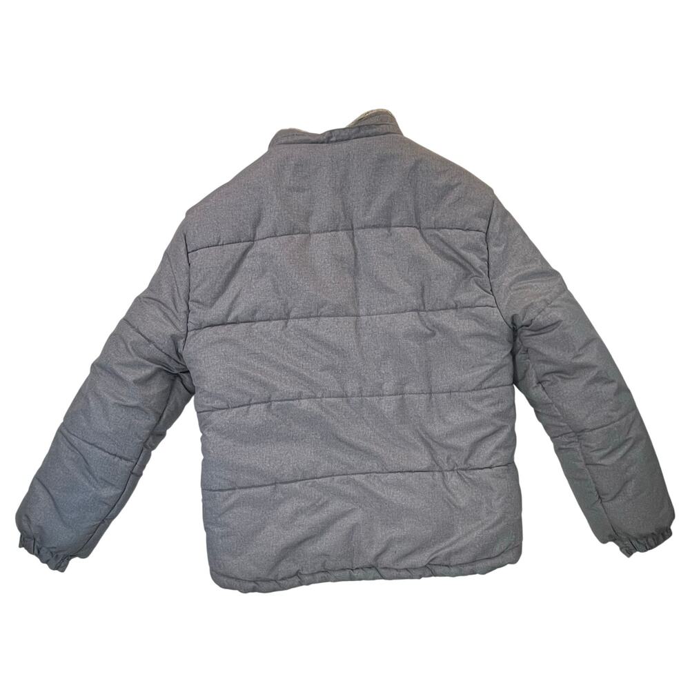 London Fog Supply Boys L 14-16 Gray Sherpa Lined Hooded Puffer Winter Jacket - Picture 8 of 12